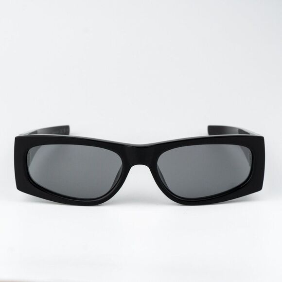 NEW Saint Laurent SLM140/F 002 Black Grey Mirror Rectangle Unisex Sunglasses - Picture 1 of 12